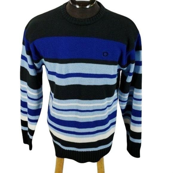 South Pole Other - South Pole Men's Knitted Blue‎ Striped Long Sleeve Pullover Sweater Size Medium